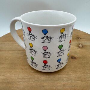 Sandra Boynton vintage 10 oz Colorful Cats w/ Balloons Mug Recycled paper birthd